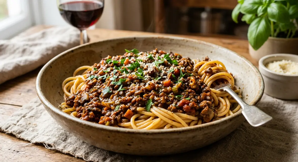Hearty Vegan Bolognese (leftover-friendly)